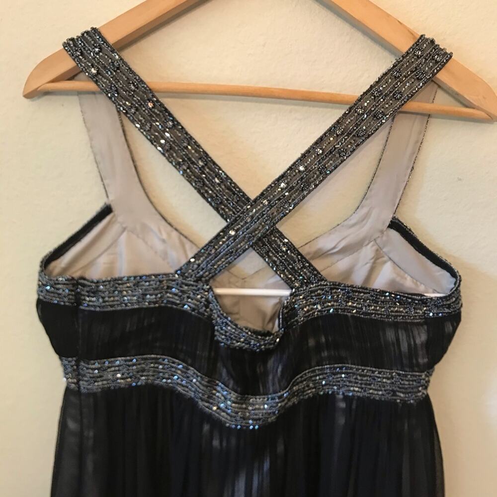 Adrianna Papell Silk Chiffon Beaded Evening Dress - Picture 6 of 9